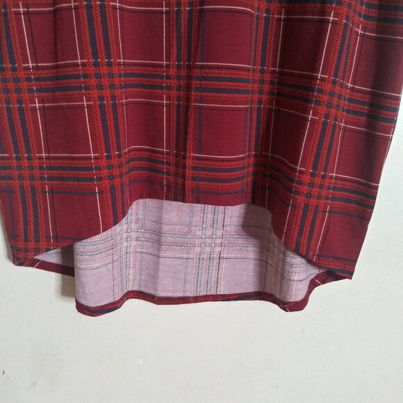 LulaRoe Women’s Irma High-Low Hem Tunic Top Red Plaid Size: Small - Picture 2 of 8